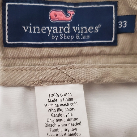 Vineyard Vines Mens Size 33 Light Khaki 100% Cotton Chino Club Shorts - Picture 4 of 6